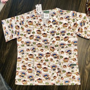 NWT UA Scrub top small Thanksgiving print